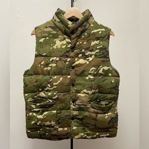 Camo Down Vest with Pockets